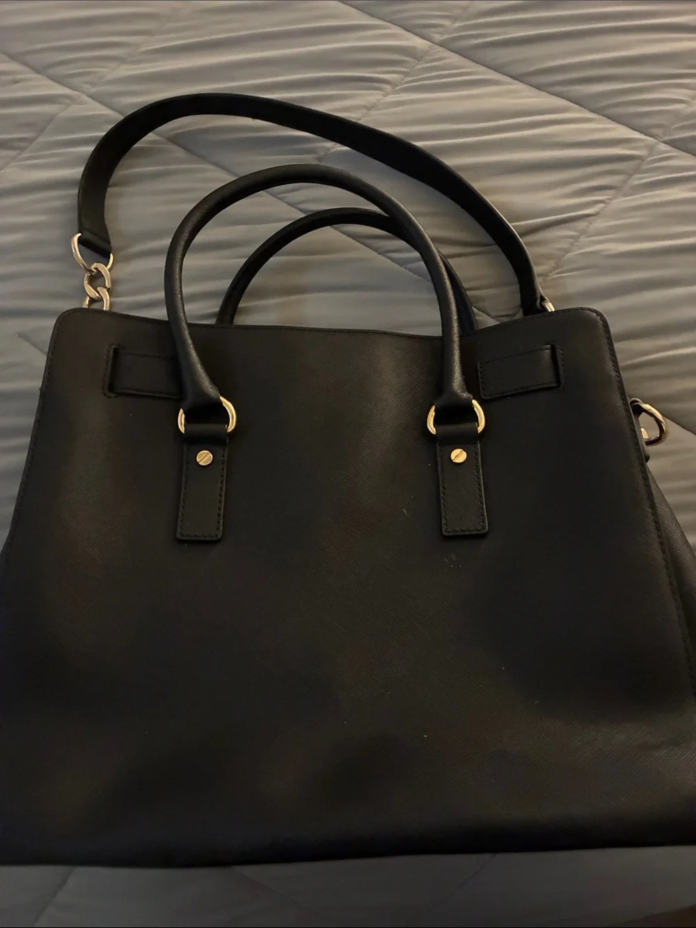 Michael Kors Black Satchel with Gold Hardware
